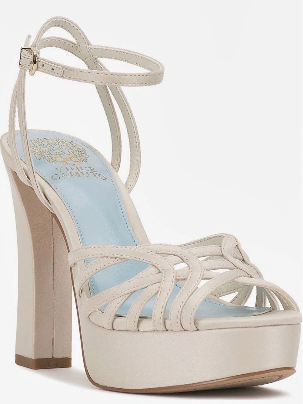 Vince Camuto
Samlee Platform Ankle
Strap Sandal 8.5 Milk Satin